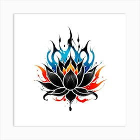 Lotus Flower Tattoo 2 Art Print