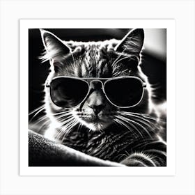 Cat In Sunglasses 14 Art Print