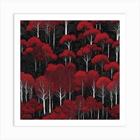 Red Forest 5 Art Print