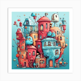 Doodle City Art Print