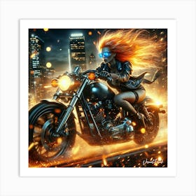 Blue Shades Inferno Rider Art Print