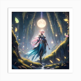 Elf In The Forest Art Print