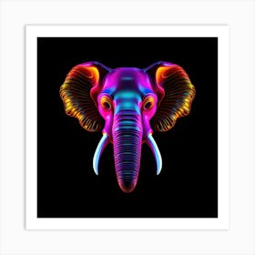 Neon Elephant Affiche