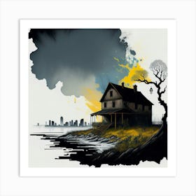 Colored House Ink Painting (69) Art Print