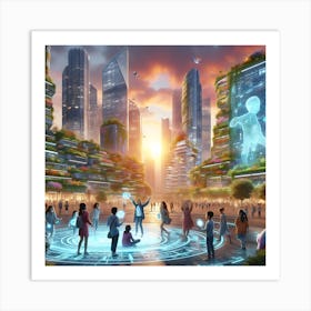 Futuristic Cityscape 3 Art Print