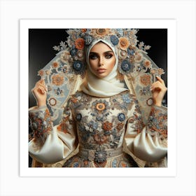 Muslim Woman In A Wedding Dress Art Print