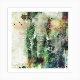 Elephant 2 Square Art Print