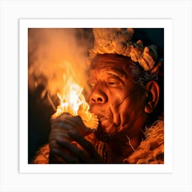 Man With Fire 1 Art Print