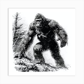 Gorilla In The Woods Art Print