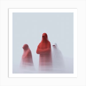 Three Red Cloaks Art Print