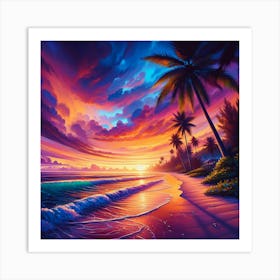 Sunset On The Beach 5 Art Print