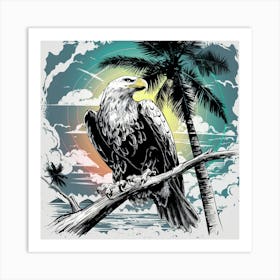 Eagle On A Branch Art Print