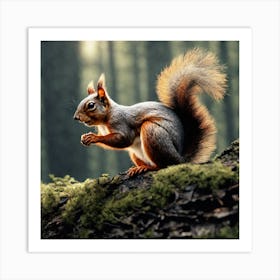 Squirrel In The Forest 65 Art Print