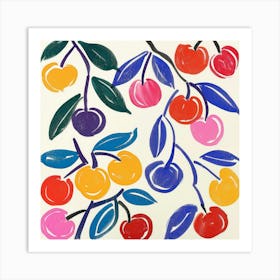 Cherries Matisse Style 12 Art Print