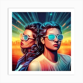 Two Women In Sunglasses Art Print