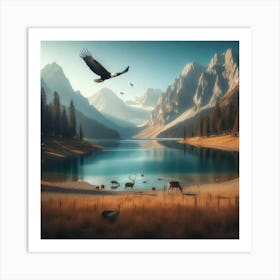 Eagle In The Mountains 1 Art Print