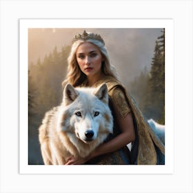 White Wolves Art Print