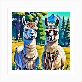 Two Llamas 1 Art Print