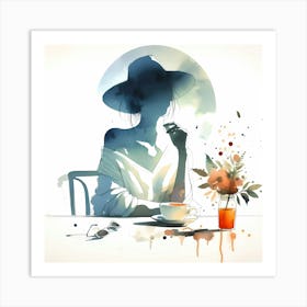 Watercolor Of A Woman 9 Art Print