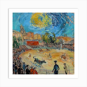 Van Gogh Style. Bullfighting at Arles Series 2 Art Print