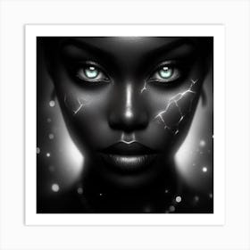Black Woman With Green Eyes 36 Art Print