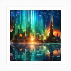 Stunning Futuristic Super City Art Print