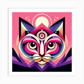 Oliver Low Poly Cat 1 Art Print