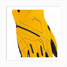 Yellow Motorcycle Gloves Art Print