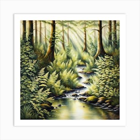 Stream In The Forest 6 Art Print