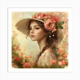 Girl In A Hat 1 Art Print