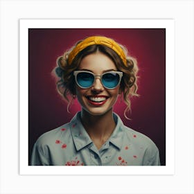 Girl In Sunglasses Art Print