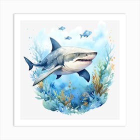 Shark In The Sea Art Print