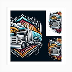 Semi Truck Logo Art Print