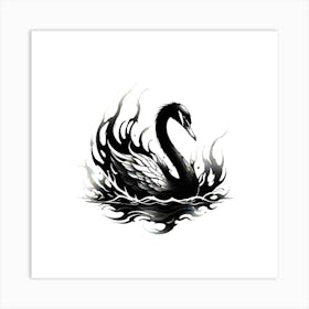 Black Swan Tattoo Art Print