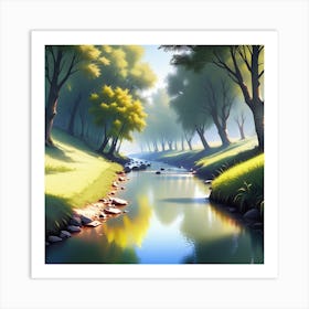 River In The Forest 29 Art Print