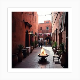 Courtyard In Morocco Art Print