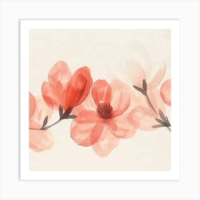 Magnolia Watercolor Painting Art Print