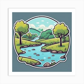 Cartoon Landscape 12 Art Print