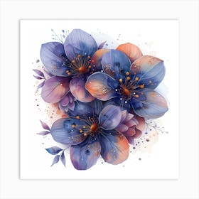 Watercolor Flowers 2 Art Print