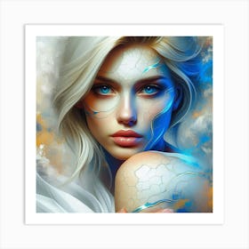 Beautiful Girl With Blue Eyes 2 Art Print