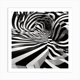 Black and white optical illusion 6 Art Print