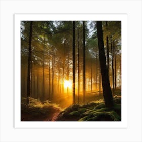 Sunrise In The Forest 8 Art Print