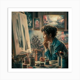 A Cinematic Illustration Of An Artist S Studio Fil Yi Xmgm9qe Ed5k1zurlxq J0xzyqjzsrkigkqxcc9pjg Art Print