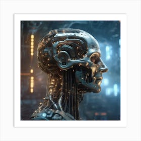 Cyborg Head 17 Art Print