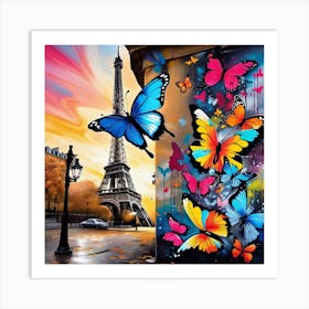 Butterflies In Paris 4 Art Print