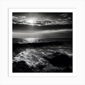 Black And White Seascape 16 Art Print