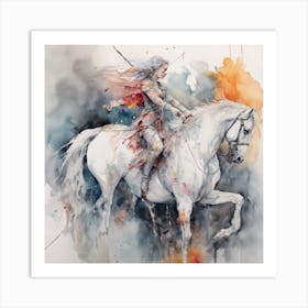 Warrior On Horseback #5 Art Print Póster