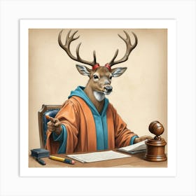 Deer Judge 4 Art Print