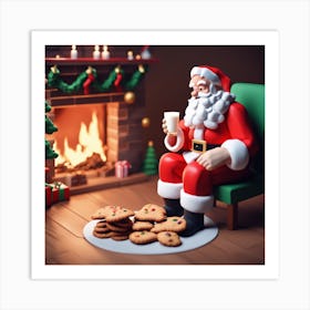 Santa Claus With Cookies 10 Art Print