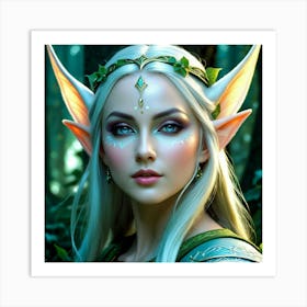 Elf Human Fantasy Face Magical Character Enchantment Mythical Folklore Pointed Ears Enigma (3) Art Print